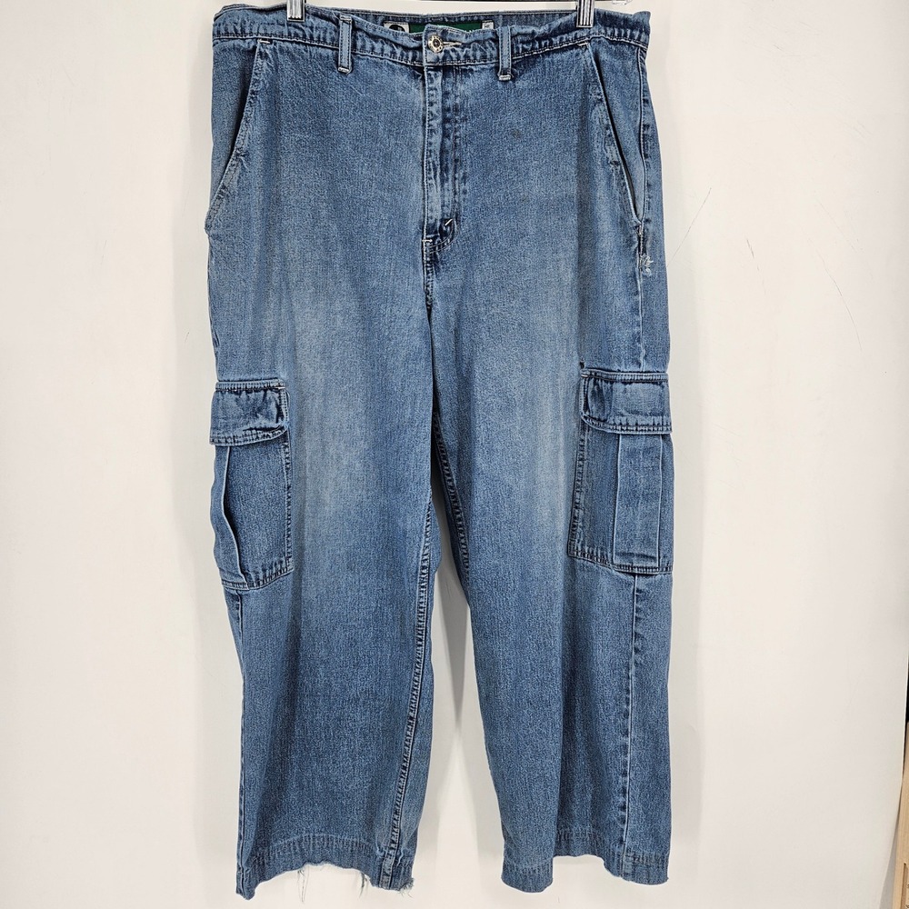 Vintage Levis Silvertab Cargo Baggy Jeans Size 36x32 Wide Leg Skater 90s